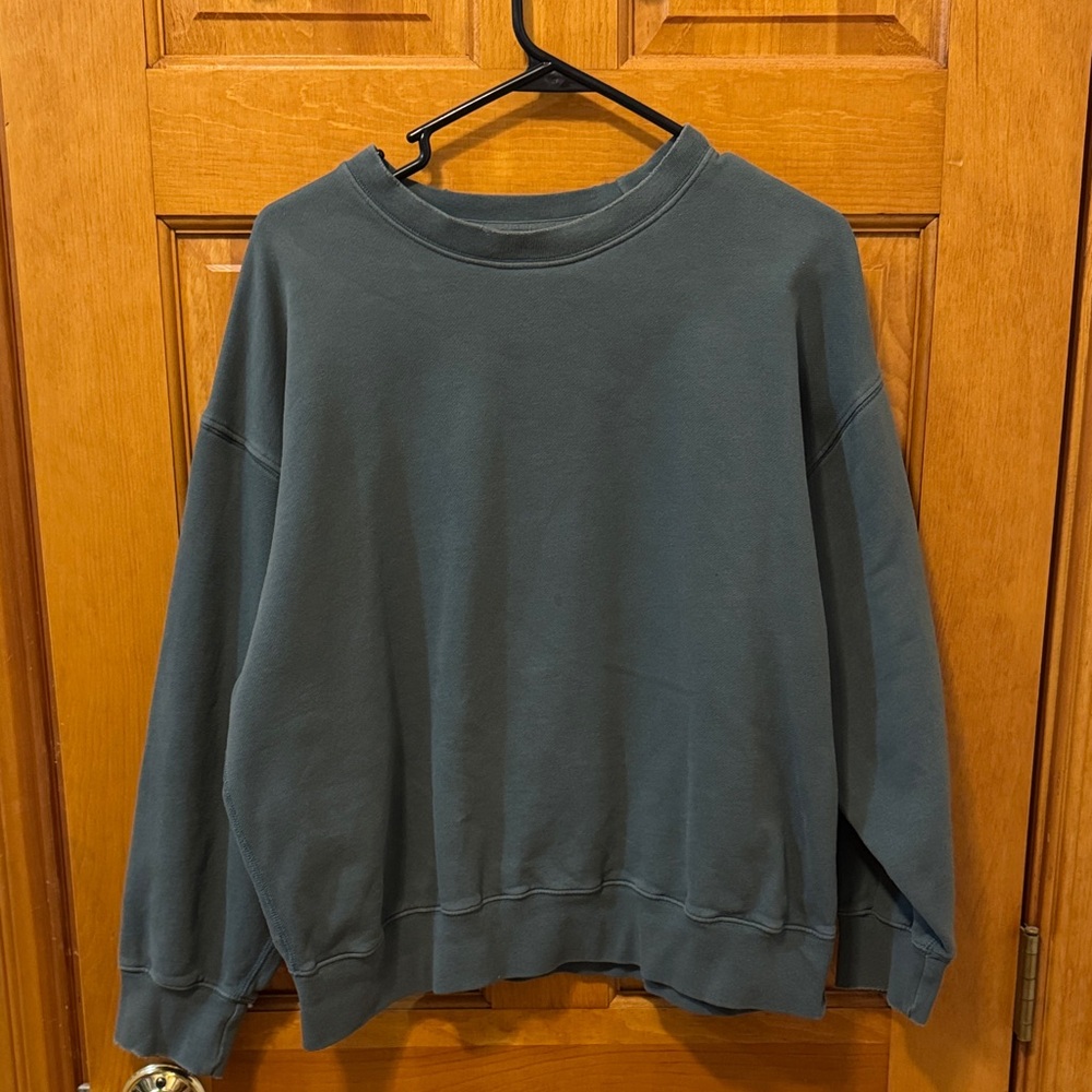 Women's Teal Sweatshirt Cropped